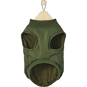Frisco Lightweight Insulated Bomber Dog & Cat Jacket, Olive, Small