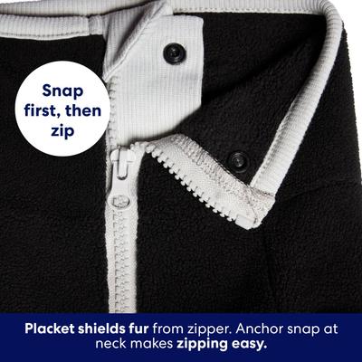 Show full view: Frisco Lightweight Polar Fleece Dog & Cat 1/4 Zip, Black, Small slide 7 of 11