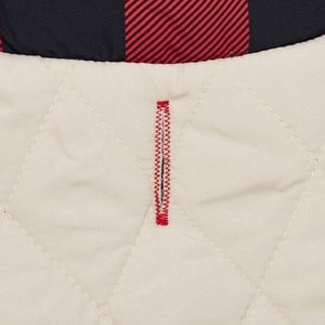 Frisco Lightweight Quilted Water-Resistant Reversible Insulated Dog & Cat Jacket, Red Plaid/Ivory, Small