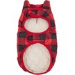 Show in main carousel: Frisco Lightweight Quilted Water-Resistant Reversible Insulated Dog & Cat Jacket, Gray/Red Plaid, XX-Large slide 3 of 10