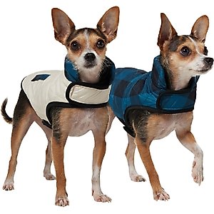 Frisco Lightweight Quilted Water-Resistant Reversible Insulated Dog & Cat Jacket, Navy/Black, X-Small