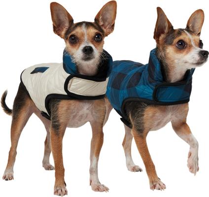 Show full view: Frisco Lightweight Quilted Water-Resistant Reversible Insulated Dog & Cat Jacket, Navy/Black, X-Small slide 3 of 12