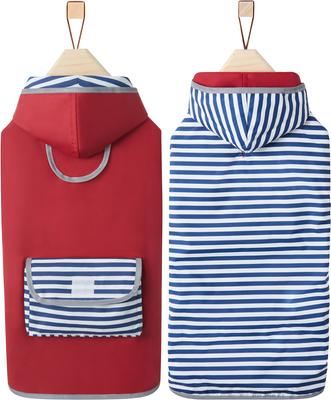 Show full view: Frisco Lightweight Reversible Packable Travel Dog Raincoat, Red, Medium slide 5 of 10