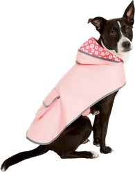 Frisco Lightweight Reversible Packable Travel Dog Raincoat, Pink, Large