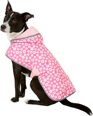 Show full view: Frisco Lightweight Reversible Packable Travel Dog Raincoat, Pink, Large slide 3 of 10