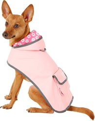 Frisco Lightweight Reversible Packable Travel Dog Raincoat, Pink, Small