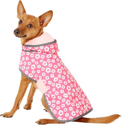 Show full view: Frisco Lightweight Reversible Packable Travel Dog Raincoat, Pink, Small slide 3 of 10