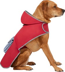 Frisco Lightweight Reversible Packable Travel Dog Raincoat, Red, Large