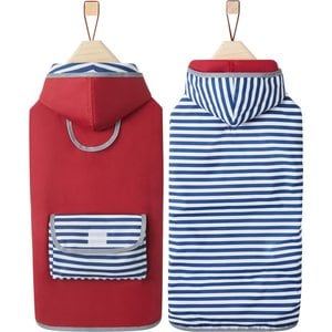 Frisco Lightweight Reversible Packable Travel Dog Raincoat, Red, X-Small