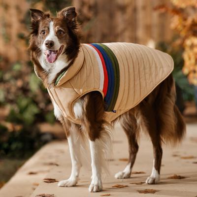 Show full view: Frisco Lightweight Reversible Striped Packable Dog & Cat Puffer, Cream, XX-Large slide 6 of 9