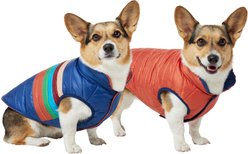 Frisco Lightweight Reversible Striped Packable Dog & Cat Puffer, Navy, Medium slide 1 of 8