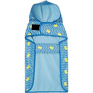 Frisco Lightweight Rubber Ducky Dog Raincoat, Blue, Large
