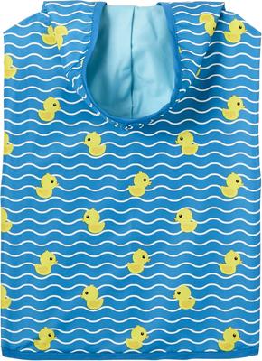 Show full view: Frisco Lightweight Rubber Ducky Dog Raincoat, Blue, Medium slide 5 of 9