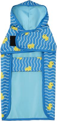 Show full view: Frisco Lightweight Rubber Ducky Dog Raincoat, Blue, Small slide 3 of 9