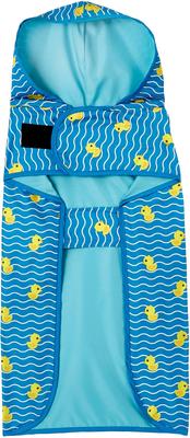 Show full view: Frisco Lightweight Rubber Ducky Dog Raincoat, Blue, XXX-Large slide 5 of 10