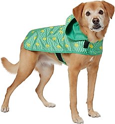 Frisco Lightweight Rubber Ducky Dog Raincoat, Green, Large