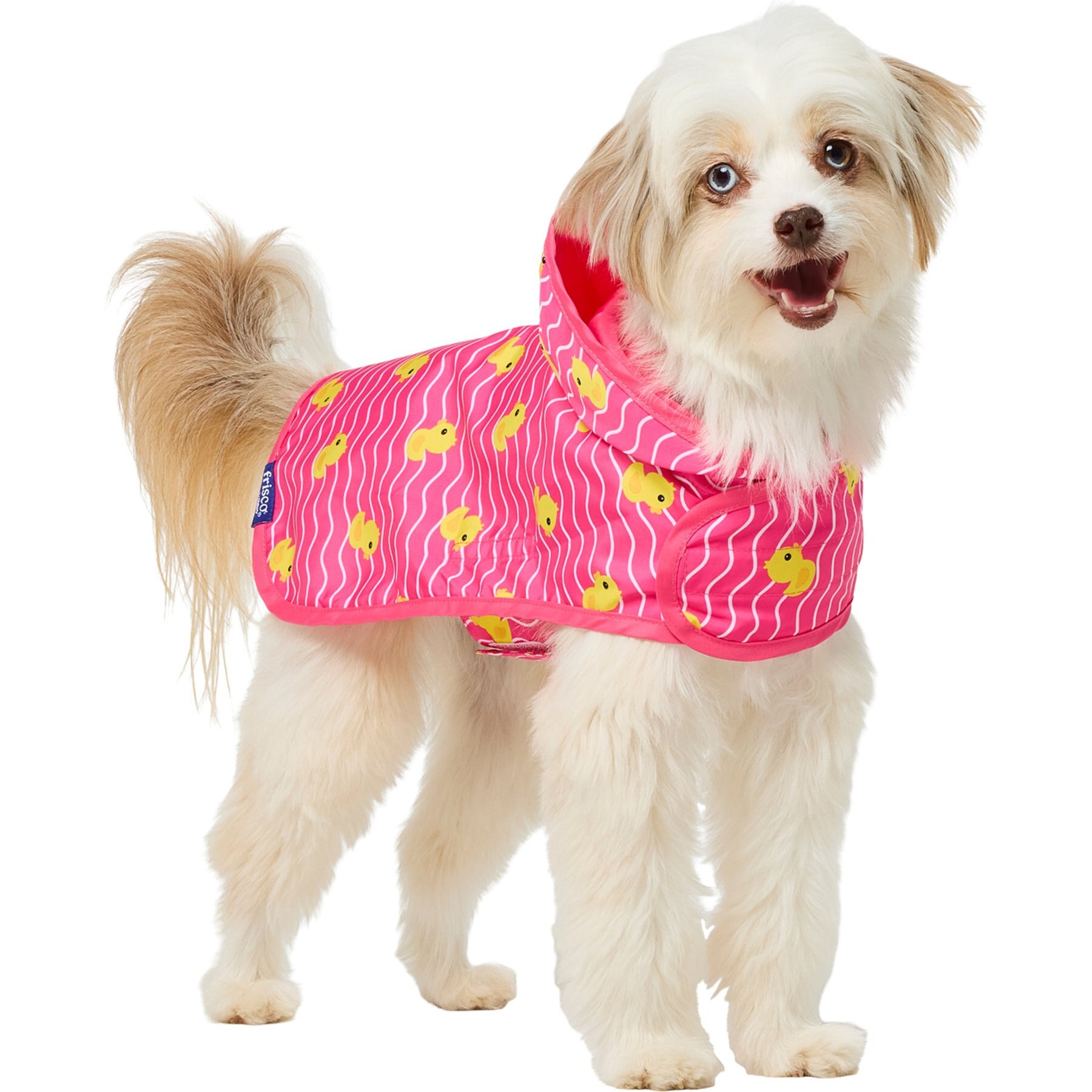 Frisco Lightweight Rubber Ducky Dog Raincoat, Pink Ducky, Small