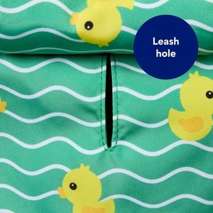 Frisco Lightweight Rubber Ducky Dog Raincoat, Green Ducky, X-Small