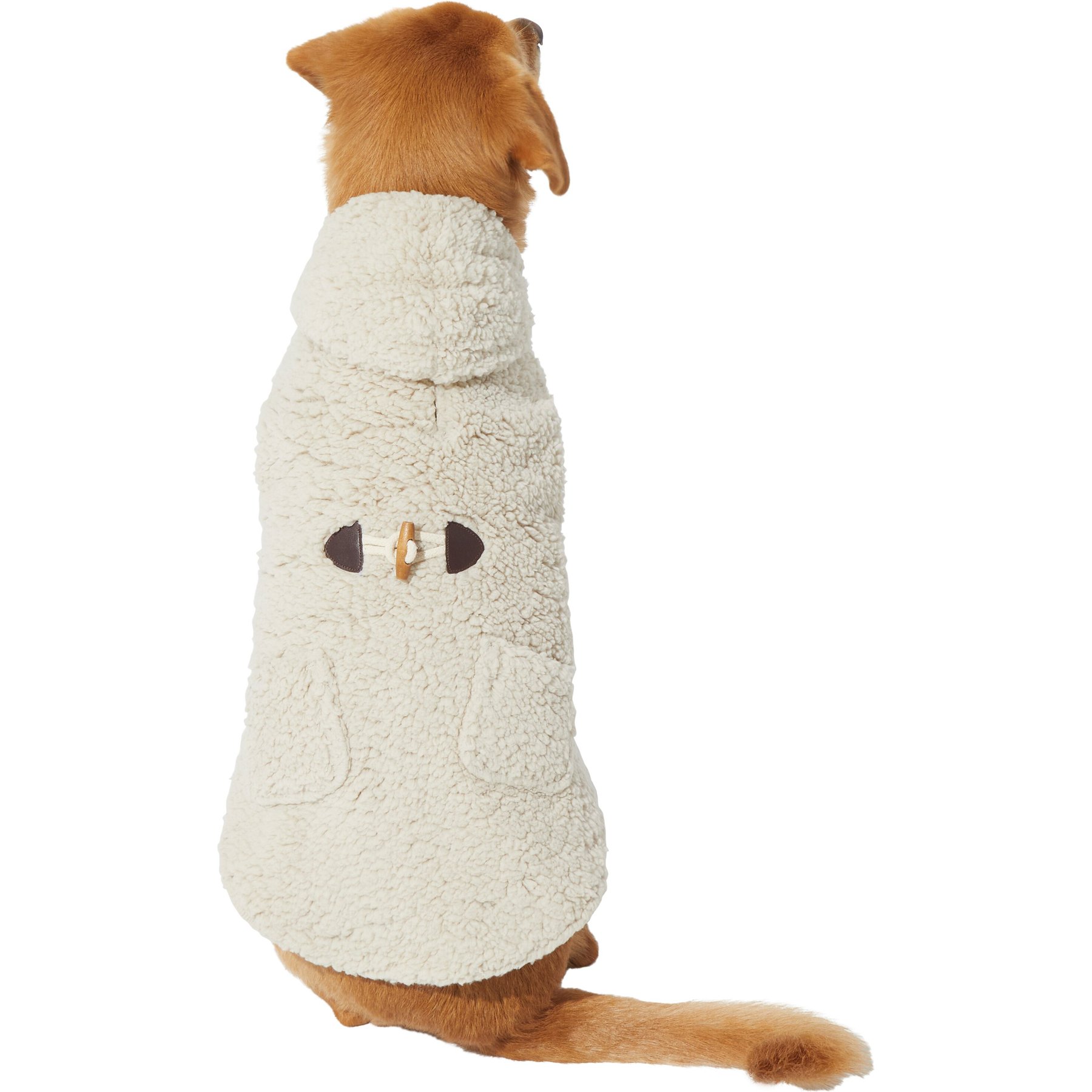 Frisco Lightweight Soft Sherpa Dog & Cat Coat, Oatmeal, Medium
