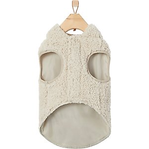 Frisco Lightweight Soft Sherpa Dog & Cat Coat, Oatmeal, Small