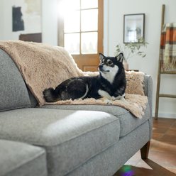 Frisco Long Faux Fur Cat & Dog Throw Blanket, Sand, Large