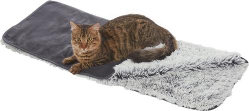 Show full view: Frisco Long Faux Fur Cat & Dog Throw Blanket, Silver, Small slide 2 of 6