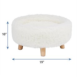 Frisco Long Faux Fur Elevated Cat Bed, Ivory slide 2 of 4