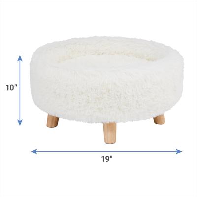 Show full view: Frisco Long Faux Fur Elevated Cat Bed, Ivory slide 2 of 6
