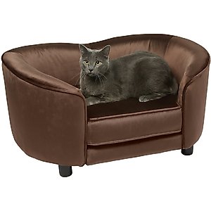 Frisco Loveseat Pet Bed with Removable Cover, Brown, Medium
