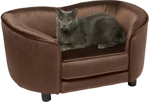 Show full view: Frisco Loveseat Pet Bed with Removable Cover, Brown, Medium slide 3 of 5