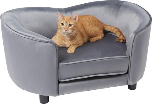 Show full view: Frisco Loveseat Pet Bed with Removable Cover, Gray, Medium slide 3 of 5