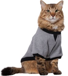 Frisco Luxe Crewneck Dog & Cat Sweatshirt, Gray, Small