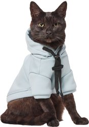 Frisco Luxe Drawstring Dog & Cat Sweatshirt Hoodie, Blue, Small