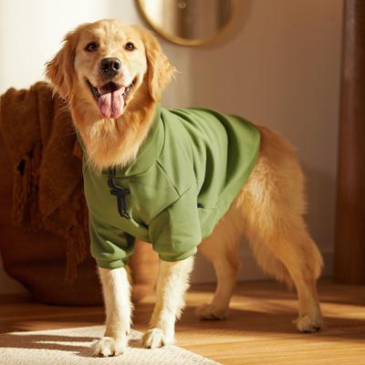 Show full view: Frisco Luxe Drawstring Dog & Cat Sweatshirt Hoodie, Green, X-Large slide 7 of 11