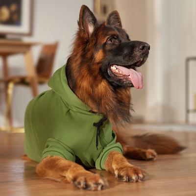Show full view: Frisco Luxe Drawstring Dog & Cat Sweatshirt Hoodie, Green, XX-Large slide 8 of 12