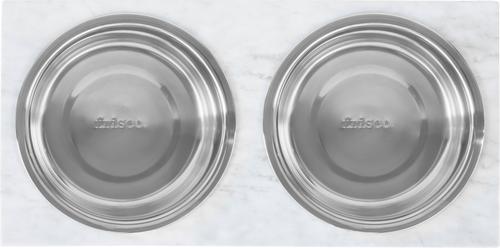 Show full view: Frisco Marble Print Stainless Steel Double Elevated Dog Bowl, Black Stand, Large: 7 cup slide 4 of 7