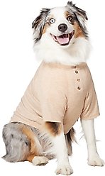 Frisco Marled Henley Dog & Cat T-Shirt, Cream, X-Large