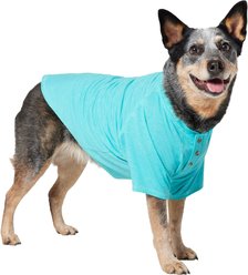 Frisco Marled Henley Dog & Cat T-Shirt, Turquoise, X-Large