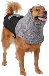 Frisco Medium Weight Quilted Dog Coat with brushed Fleece Snood, Black, X-Large