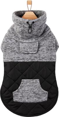 Show full view: Frisco Medium Weight Quilted Dog Coat with brushed Fleece Snood, Black, X-Large slide 3 of 10