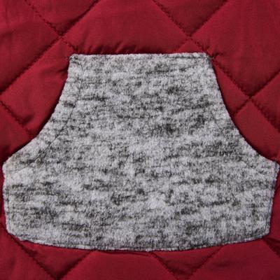 Show full view: Frisco Medium Weight Quilted Dog Coat with brushed Fleece Snood, Burgundy, Medium slide 5 of 10