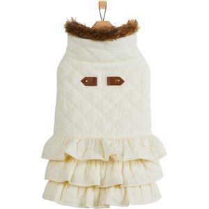 Frisco Medium Weight Quilted Ruffle Tiered Dog & Cat Dress, Medium