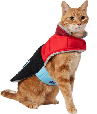 Show full view: Frisco Medium Weight Retro Colorblock Mixed Media Dog & Cat Coat, Black, Medium slide 3 of 10
