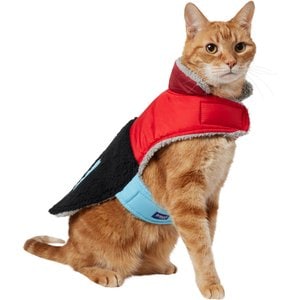 Frisco Medium Weight Retro Colorblock Mixed Media Dog & Cat Coat, Black, Small