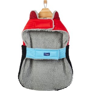 Frisco Medium Weight Retro Colorblock Mixed Media Dog & Cat Coat, Black, Small
