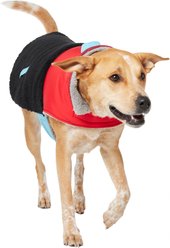 Frisco Medium Weight Retro Colorblock Mixed Media Dog & Cat Coat, Black, X-Large