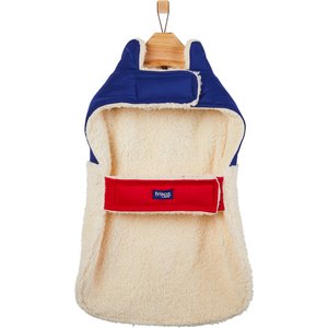 Frisco Medium Weight Retro Colorblock Mixed Media Dog & Cat Coat, Cream, Small