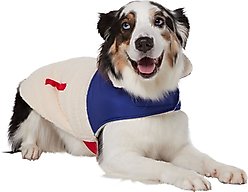 Frisco Medium Weight Retro Colorblock Mixed Media Dog & Cat Coat, Cream, X-Large