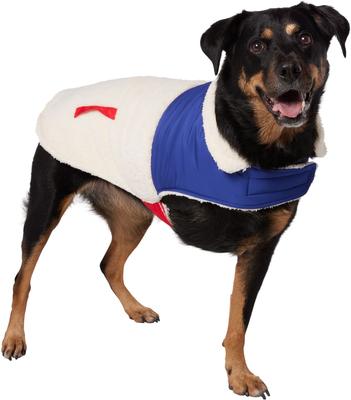 Show full view: Frisco Medium Weight Retro Colorblock Mixed Media Dog & Cat Coat, Cream, XX-Large slide 1 of 9