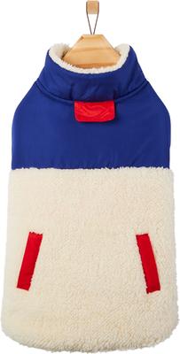 Show full view: Frisco Medium Weight Retro Colorblock Mixed Media Dog & Cat Coat, Cream, XX-Large slide 3 of 9